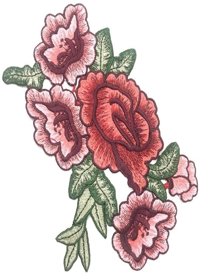 DaSync SYNC Very Big Rose Patches for Clothes 20 cm Flower Embroidery Embroidered Patch Suits Jeans Jackets Blouse Gowns Dupatta Saree Badges Bags Dresses Decoration Craft sew Stitch on Clothes - Image 2